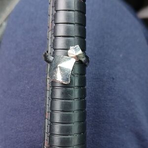 Modern Silver Tech Ring Size 6